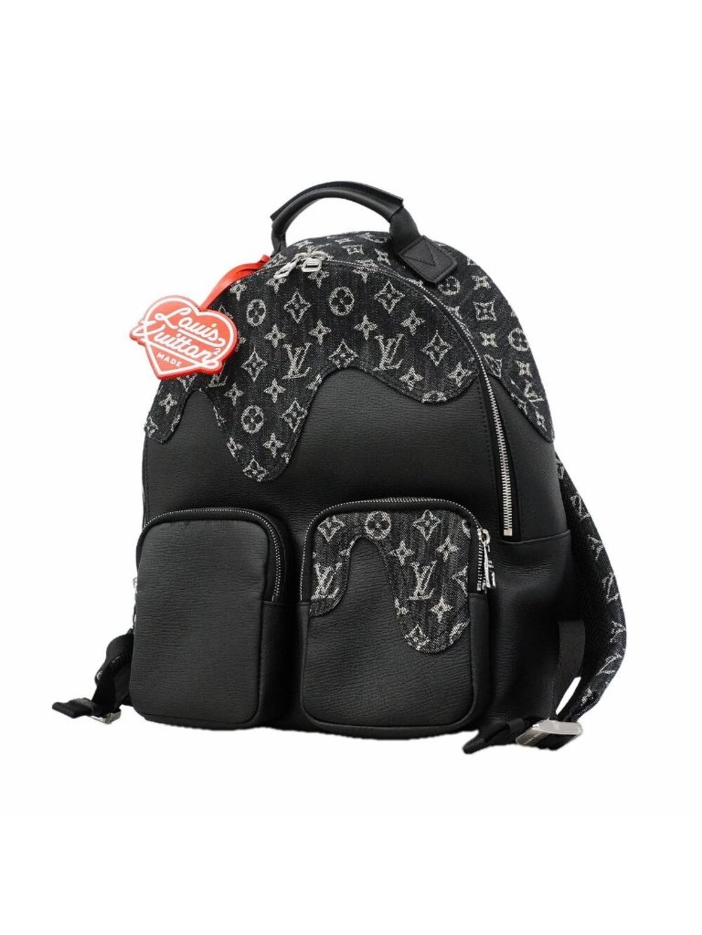 Louis Vuitton Backpack Monogram Denim Multi Pocket Black NIGO Collaboration